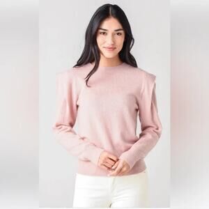 Frame Sweater Womens Small Kennedy Cashmere Luxury V-Neck Bare Light Pink Luxe